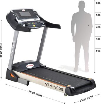 Jubail, Sporting Goods, SAR 1350,  Sparnod Fitness Treadmill Automatic STH-5000 (5 HP Peak) Foldable Motorized Treadmill For