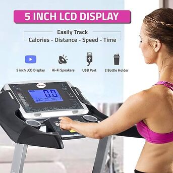 Jubail, Sporting Goods, SAR 1350,  Sparnod Fitness Treadmill Automatic STH-5000 (5 HP Peak) Foldable Motorized Treadmill For