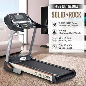 Jubail, Sporting Goods, SAR 1350,  Sparnod Fitness Treadmill Automatic STH-5000 (5 HP Peak) Foldable Motorized Treadmill For