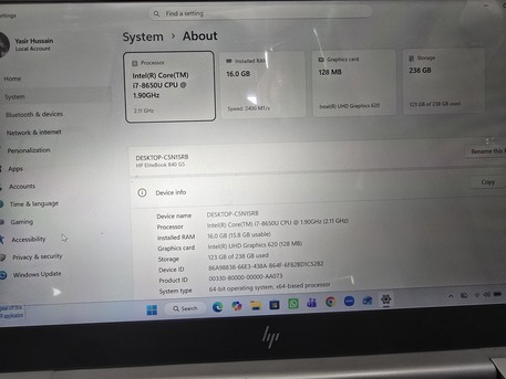 Riyadh, Electronics, SAR 1800,  HP New Logo Core I7 (8th Gen) Laptop | Fast 16gb Ram | 256gb Ssd