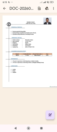 Olaya, Job Seekers, Office Driver