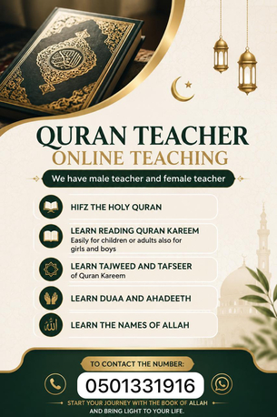 Jeddah, Lessons Offered, Quran Teacher Online Male/female