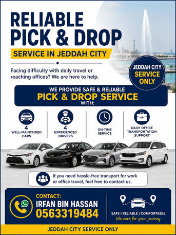 Jeddah, Delivery, Daily Office Pick & Drop Service &ndash; Jeddah Safe & Reliable Transportation Service In Jeddah