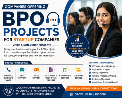 Noida, Business, Companies Offering BPO Projects For Startup Companies