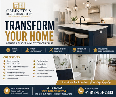 Tampa Bay, Construction, Transform Your Home With Cabinets & Remodeling Depot &ndash; Kitchens, Bathrooms & More