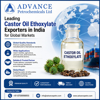 Ahmedabad, Business, Leading Castor Oil Ethoxylate Exporters In India For Global Markets