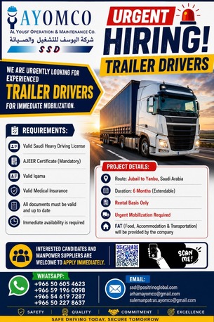 Jubail, Jobs, GALAB DRIVERS