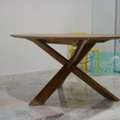 MYR 3800,  Teak Round Table -Slice Design
