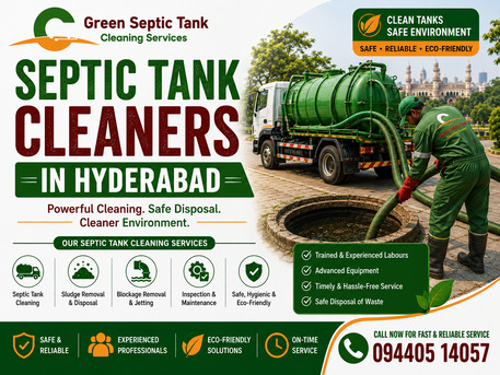 Hyderabad, Household, Green Septic Tank Cleaning Services Hyderabad &ndash; Fast & Reliable Solutions