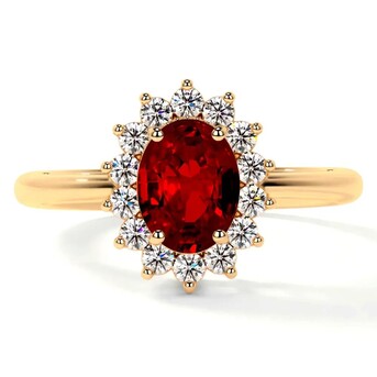 New York, Jewelry, USD 3,  Buy Ruby Wedding Rings With Diamond Halo