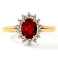 USD 3,  Buy Ruby Wedding Rings With Diamond Halo