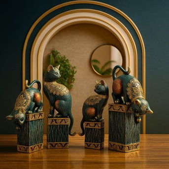 Noida, Collectibles, INR 2999,  Luxury Cat Figurine Showpiece &ndash; Modern Home Decor Accent
