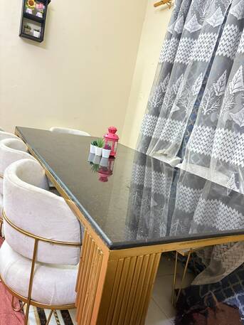 Jeddah, Furniture, SAR 750,  6 Chairs Marble Dining Table Set &ndash; Quality, Comfort & Affordability In One Package.