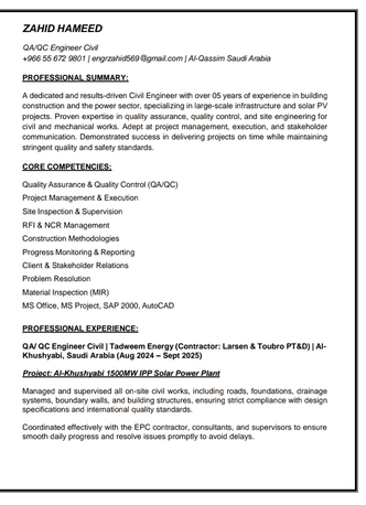 Jeddah, Job Seekers, QC Inspector