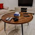 SAR 1200,  Modern Walnut Coffee Table Set (Coffee Table + 4 Side Table&rsquo;s) &ndash; Like New