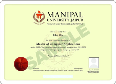 Jaipur, Education, Online MCA Manipal University - UGC-DEB Approved