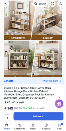 Jubail, Household Items, SAR 80,  3-Tier Storage Shelf / Console Table For Sale