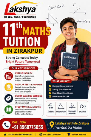 Chandigarh, Lessons Offered, Best 11th Math Tuition In Zirakpur Near Me