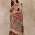 INR 1750,  Kalamkari Block Print Saree