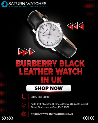 London, Watches, GBP 259,  Burberry Black Leather Watch In UK