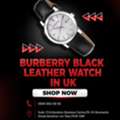 GBP 259,  Burberry Black Leather Watch In UK