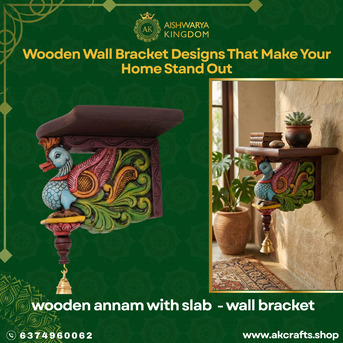 Chennai, Businesses For Sale, Handicrafted Annam With Slab Wooden Wall Bracket &mdash; Traditional Home Decor | AK Crafts
