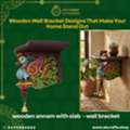 Handicrafted Annam With Slab Wooden Wall Bracket &mdash; Traditional Home Decor | AK Crafts