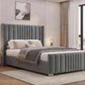 GBP 262,  Winged Velvet Ottoman Bed With 140cm Lined Headboard