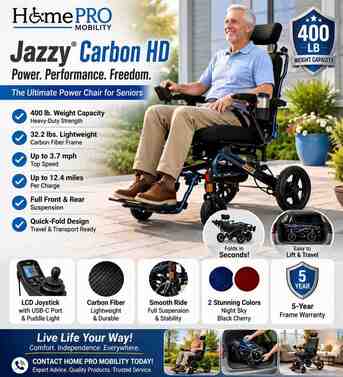 New York, Elder Care, Jazzy® Carbon HD Power Chair &mdash; Heavy-Duty. Lightweight. Built For Freedom.