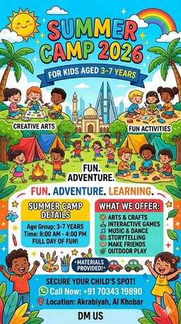 Khobar, Lessons Offered, Summer Camp For Our Little Ones In Khobar❤️