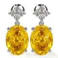 USD 2,  Natural Yellow Sapphire Stud Earrings With Floral Design
