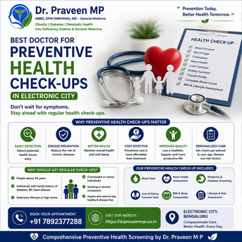Bangalore, Health, 🩺 Best Doctor For Preventive Health Check-ups In Electronic City -Dr. Praveen MP