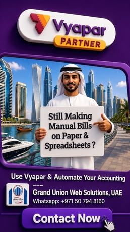 Dubai, Software Development, Vyapar Software UAE Partner, Grand Union Web Solutions