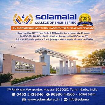 Madurai, Lessons Offered, Computer Science Engineering In Madurai At Solamalai College For Career Success