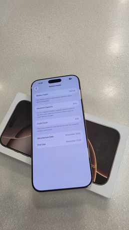 Dammam, Mobile Phones, SAR 3500,  IPhone 16 Pro Max Battery 91