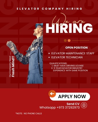 Manama, Jobs, Elevator Technician & Maintenance Staff