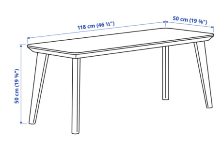 Al Sulaymaniyyah, Furniture, SAR 150,  Minimalist IKEA LISABO Desk / Console Table (119x50 Cm) &ndash; Ash Veneer