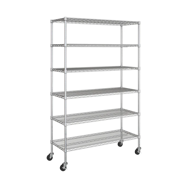 Al Sulaymaniyyah, Industrial Machinery, SAR 450,  Seville Classics UltraDurable 6-Tier Heavy-Duty Steel Shelf With Liners & Wheels
