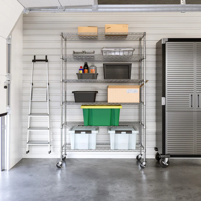 Al Sulaymaniyyah, Industrial Machinery, SAR 450,  Seville Classics UltraDurable 6-Tier Heavy-Duty Steel Shelf With Liners & Wheels