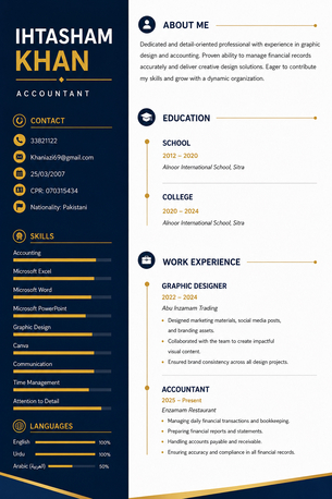East Riffa, Job Seekers, Job Wanted As A Accountant Or Graphic Designer