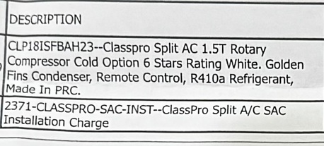 Sanad, Air Conditioners, BHD 120,  Class Pro Split AC 1.5 Ton