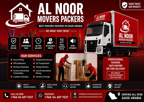 Ad Diriyah, Labor/Moving, AL NOOR.MOVERS, PACKERS & CLEANING Pest Control House Shifting, Office Relocation Serving