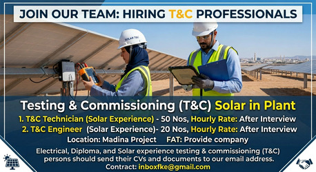 Jubail, Jobs, "Testing & Commissioning (T&C) Solar In Plant
