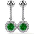 USD 4201,  Buy Round Cut Emerald Earrings At Best Price