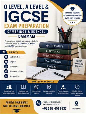 Dammam, Lessons Offered, Cambridge & Edexcel O Level, A Level, IGCSE Coaching &ndash; Dammam