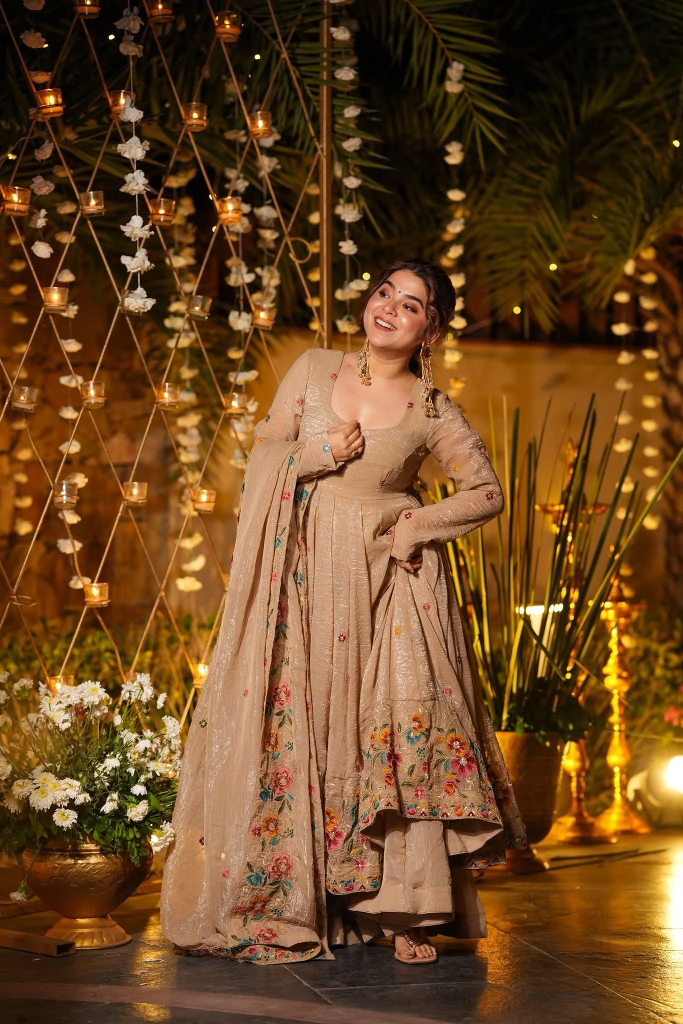 Jaipur, Clothing & Accessories, INR 7000,  Buy Idaho Luminous Silken Anarkali Suit Set Online