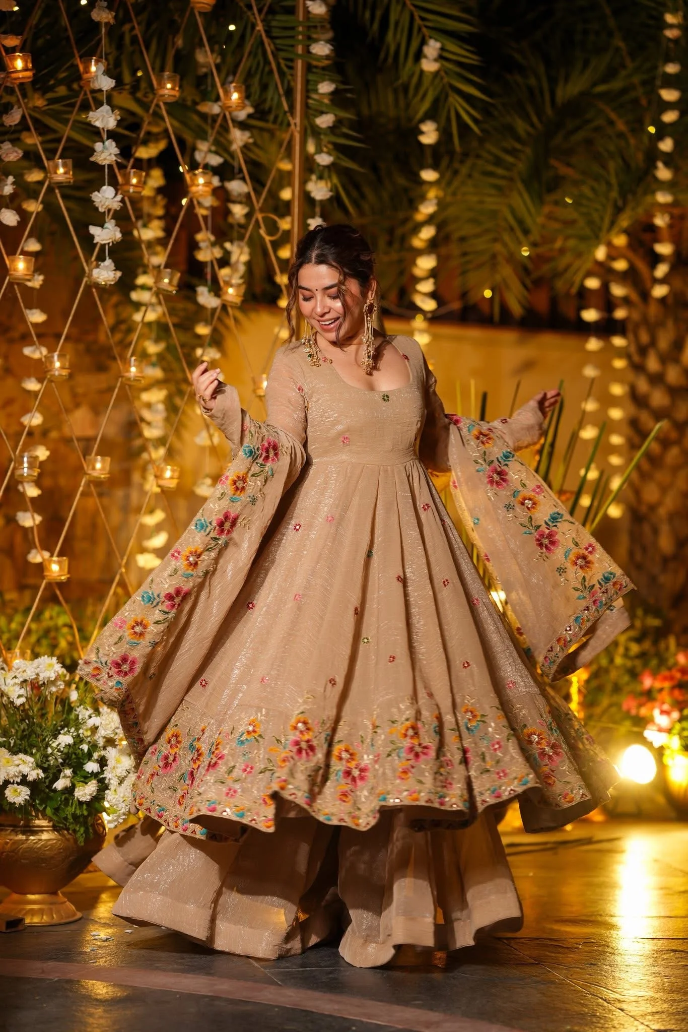 Jaipur, Clothing & Accessories, INR 7000,  Buy Idaho Luminous Silken Anarkali Suit Set Online