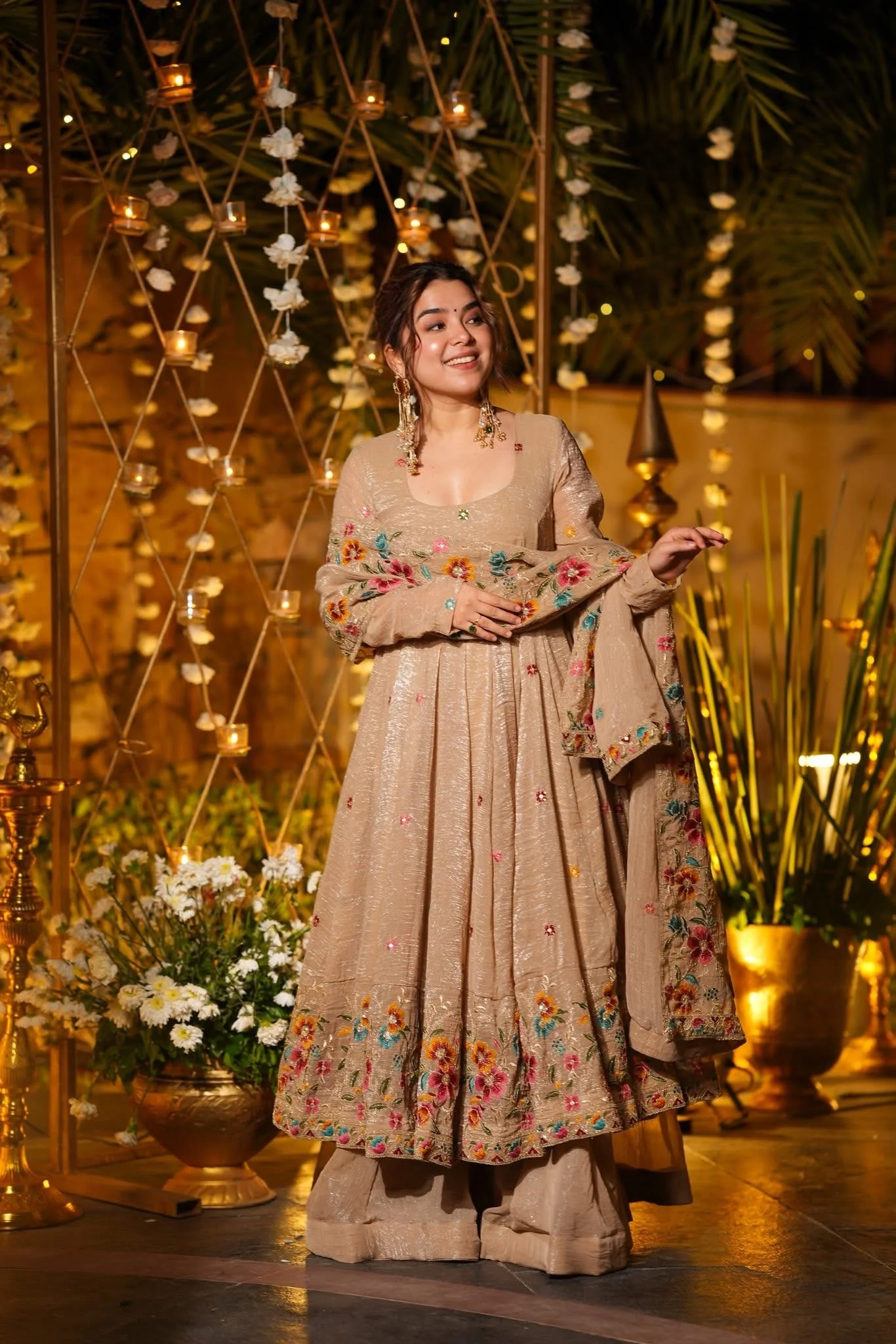 Jaipur, Clothing & Accessories, INR 7000,  Buy Idaho Luminous Silken Anarkali Suit Set Online