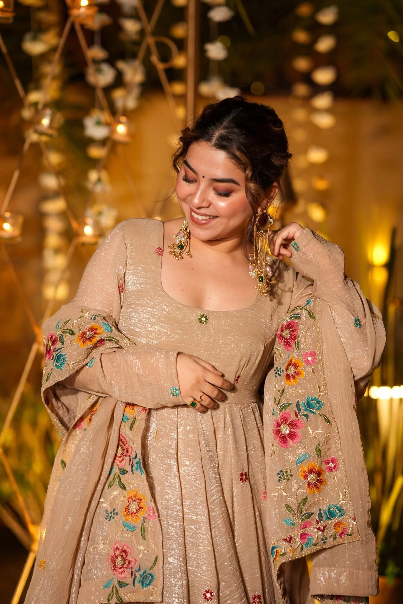 Jaipur, Clothing & Accessories, INR 7000,  Buy Idaho Luminous Silken Anarkali Suit Set Online
