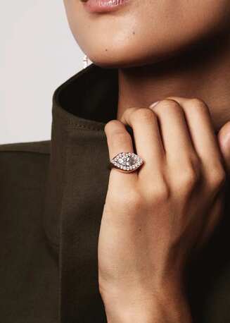 Sharjah, Jewelry, AED 12100,  Lip Shape Lab Grown Diamond Ring In Rose Gold